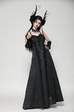 Load image into Gallery viewer, Gothic black butterfly strapless lace gown dress DW1029