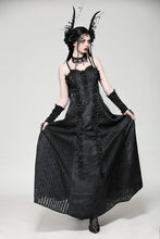 Load image into Gallery viewer, Gothic black butterfly strapless lace gown dress DW1029