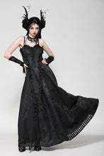 Load image into Gallery viewer, Gothic black butterfly strapless lace gown dress DW1029