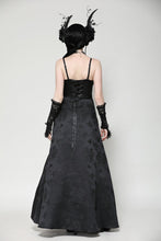 Load image into Gallery viewer, Gothic black butterfly strapless lace gown dress DW1029