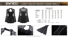 Load image into Gallery viewer, Dark floral jacquard velvet elegant dress DW1033
