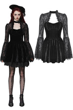 Load image into Gallery viewer, Dark floral jacquard velvet elegant dress DW1033