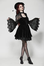 Load image into Gallery viewer, Dark floral jacquard velvet elegant dress DW1033