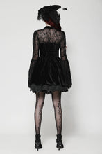 Load image into Gallery viewer, Dark floral jacquard velvet elegant dress DW1033