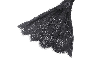 Black Gothic Rose Vine Lace Tail Dress DW1034