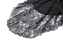 Load image into Gallery viewer, Black Gothic Rose Vine Lace Tail Dress DW1034