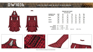 Lolita red and black plaid dress DW1036