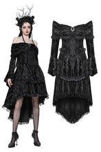 Load image into Gallery viewer, Elegant Gothic Cross Embroidered Velvet Dress DW1037