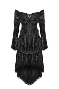 Elegant Gothic Cross Embroidered Velvet Dress DW1037