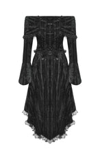 Load image into Gallery viewer, Elegant Gothic Cross Embroidered Velvet Dress DW1037