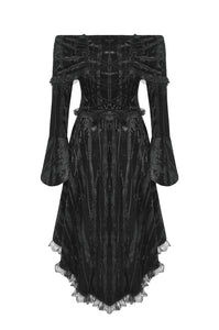 Elegant Gothic Cross Embroidered Velvet Dress DW1037
