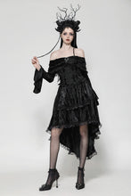 Load image into Gallery viewer, Elegant Gothic Cross Embroidered Velvet Dress DW1037