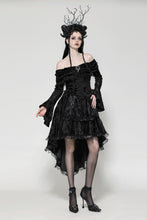 Load image into Gallery viewer, Elegant Gothic Cross Embroidered Velvet Dress DW1037