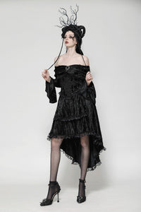Elegant Gothic Cross Embroidered Velvet Dress DW1037