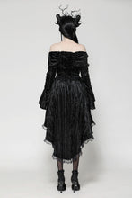 Load image into Gallery viewer, Elegant Gothic Cross Embroidered Velvet Dress DW1037