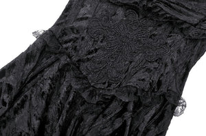 Elegant Gothic Cross Embroidered Velvet Dress DW1037