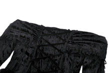 Load image into Gallery viewer, Elegant Gothic Cross Embroidered Velvet Dress DW1037