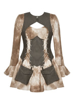 Load image into Gallery viewer, Vintage Steampunk Tie-Dye Dress DW1038