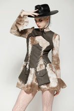 Load image into Gallery viewer, Vintage Steampunk Tie-Dye Dress DW1038