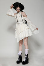 Load image into Gallery viewer, Beige steampunk off-shoulder sexy dress DW1039