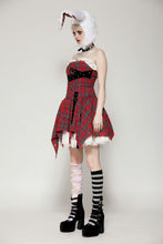 Load image into Gallery viewer, Red christmas distressed plaid dress DW1046