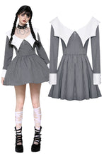 Load image into Gallery viewer, Batwing neck contrast stripe dress DW1053