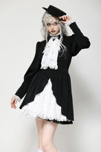 Load image into Gallery viewer, Gothic black and white contrast puff sleeve dress DW1054