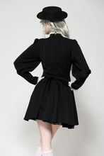 Load image into Gallery viewer, Gothic black and white contrast puff sleeve dress DW1054