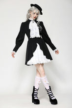 Load image into Gallery viewer, Gothic black and white contrast puff sleeve dress DW1054