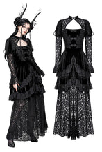 Load image into Gallery viewer, Romantic Gothic Velvet and Lace Princess Dress DW1055