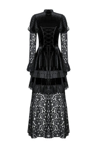 Romantic Gothic Velvet and Lace Princess Dress DW1055