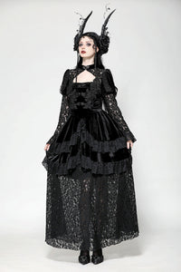 Romantic Gothic Velvet and Lace Princess Dress DW1055