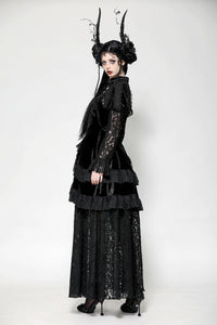 Romantic Gothic Velvet and Lace Princess Dress DW1055