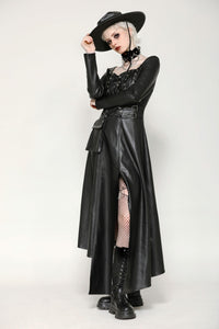 Edgy leather punk asymmetrical dress DW1056