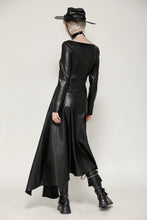 Load image into Gallery viewer, Edgy leather punk asymmetrical dress DW1056