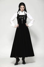 Load image into Gallery viewer, Black Velvet Horn Embroidery Maxi Dress DW1062
