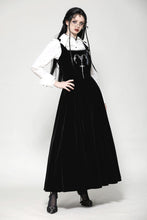 Load image into Gallery viewer, Black Velvet Horn Embroidery Maxi Dress DW1062