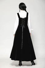 Load image into Gallery viewer, Black Velvet Horn Embroidery Maxi Dress DW1062