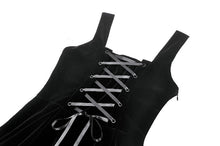 Load image into Gallery viewer, Black Velvet Horn Embroidery Maxi Dress DW1062