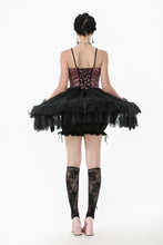 Load image into Gallery viewer, Gothic Lolita Pink Satin Layered Tulle Mini Dress DW1070
