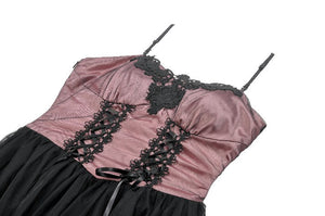 Gothic Lolita Pink Satin Layered Tulle Mini Dress DW1070