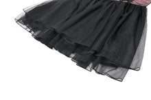 Load image into Gallery viewer, Gothic Lolita Pink Satin Layered Tulle Mini Dress DW1070