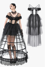 Load image into Gallery viewer, Phantom Waltz · Gothic Sexy Mesh Tiered Dress DW1071