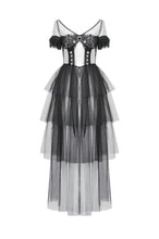 Load image into Gallery viewer, Phantom Waltz · Gothic Sexy Mesh Tiered Dress DW1071