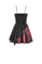 Load image into Gallery viewer, Black and Red Tie-Dye  Irregular Bat Hem Dress DW1076