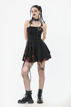 Load image into Gallery viewer, Black and Red Tie-Dye  Irregular Bat Hem Dress DW1076