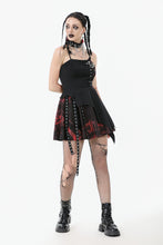 Load image into Gallery viewer, Black and Red Tie-Dye  Irregular Bat Hem Dress DW1076