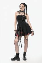 Load image into Gallery viewer, Black and Red Tie-Dye  Irregular Bat Hem Dress DW1076