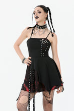 Load image into Gallery viewer, Black and Red Tie-Dye  Irregular Bat Hem Dress DW1076
