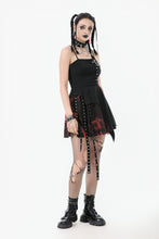 Load image into Gallery viewer, Black and Red Tie-Dye  Irregular Bat Hem Dress DW1076